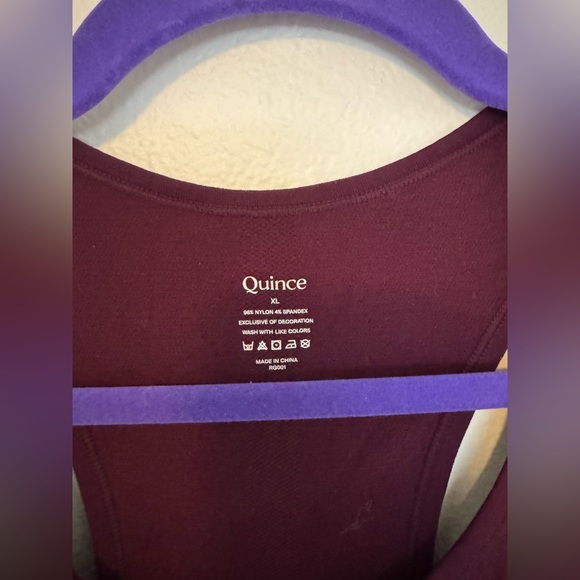 Quince Seamless Ruched Racerback Athletic Tank Plum Purple Womens XL EUC - Picture 6 of 7